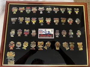 Framed Super Bowl Pin Collection by Peter David lot of 39 Pins - Picture 1 of 12