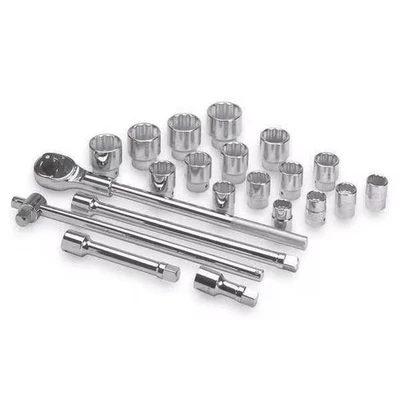 Westward 3/4" Drive Socket Wrench Set SAE 21 Pieces 7/8 in to 2 in , Chrome - Image 1 of 2