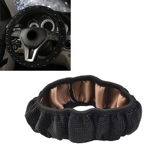 High Quality Household Car Steering Wheel Cover Car Rhinestones Black Bling - Picture 1 of 12