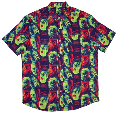 NUOVO Creepy Co. Universal Classic Monsters SQUAD UP BUTTON UP camicia abito XS-XL - Immagine 1 di 4