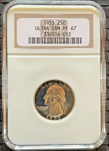 1955 NGC Proof 67 ULTRA CAMEO Quarter - Picture 1 of 2