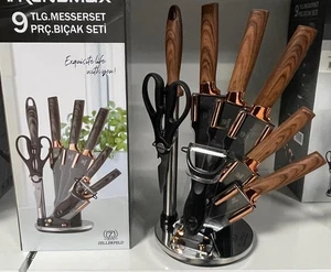 Messerset Kochmesser Messerständer Küchenmesser-Set Messerblock 9 tlg. - Bild 1 von 3