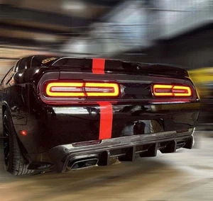 Real Carbon Fiber Rear Bumper Diffuser for 2015-2023 Dodge Challenger - Foto 1 di 5