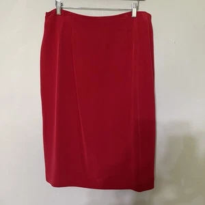 Vintage Doncaster Womens 100% Silk Red Skirt Size 14 32” Waist Old Money Y2K - Picture 1 of 13