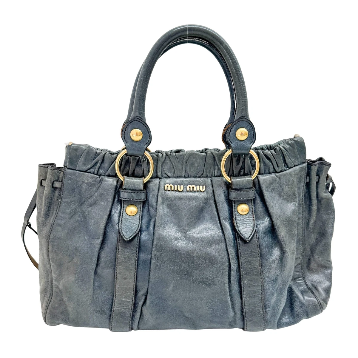 Blue Leather Exterior Miu Miu Bags & Handbags for Women for sale