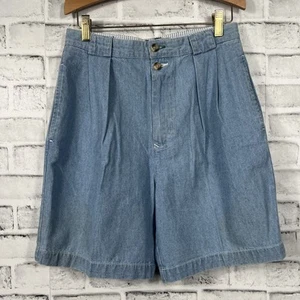Vtg Tommy Hilfiger Chino Shorts Youth Unisex Sz 18 Pleated Relaxed Cotton Denim - Picture 1 of 13