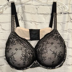 Torrid Lace Push Up Plunge Bra Womens Size 44DD Black Underwire Nylon Stretch - Picture 1 of 9