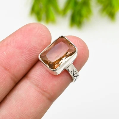 Smoky Quartz  Gemstone 925 Sterling Silver Ring Handmade Jewelry Gift Valentine - Image 1 of 4
