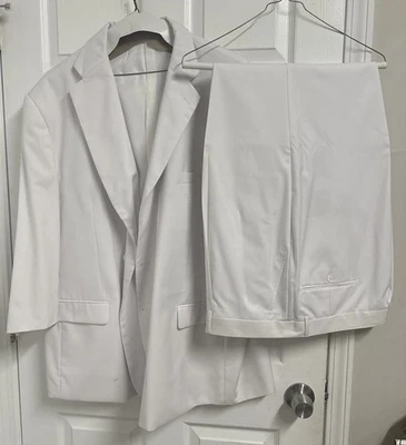 3 PC Milano Moda Formal Wear Men's Suit White Size 54R/ 48R Jacket Vest & Pants - Image 1 of 4