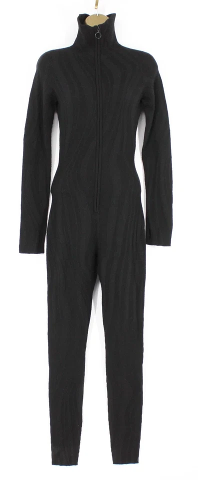 HOLDEN WOMENS MERINO WOOL KNIT JUMPSUIT BLACK PATTERNED UK S RRP £487 AD - Image 1 of 4