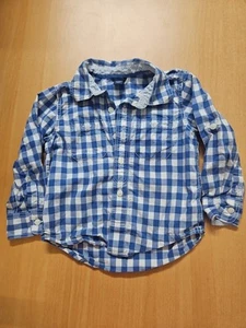 Boys Baby Gap Toddler Blue Check Shirt - Size 3T - Picture 1 of 4