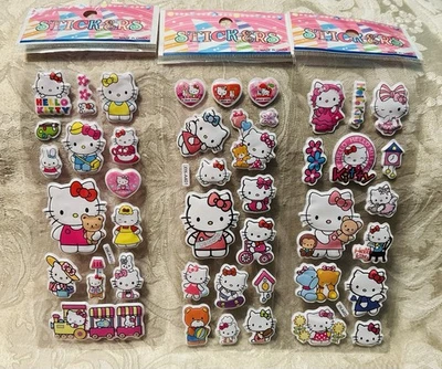Retro Vintage Look Hello Kitty 3D Bubble Puffy Stickers 3 sets (#8) - Image 1 of 3