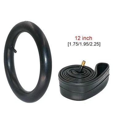 12 Inch Bike Bicycle Inner Tube 12x1.75-2.125 Straight-Schrader Valve Butyl - Image 1 of 4