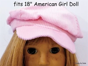PINK Corduroy NEWSBOY CAP fits 18" American Girl DOLL CLOTHES - Picture 1 of 1
