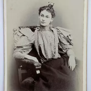 Cabinet Card Fotografia Bella Donna Grandi Maniche a Gonfia Wingert Philadelphia PA - Foto 1 di 3
