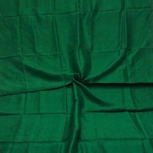 Vintage Green 100% Pure Silk Handloom Sari Remnant 4YD Craft Fabric Silk Scrap - Picture 1 of 4