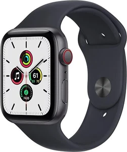 Apple Watch SE 44 mm (GPS + cellulaire) gris sidéral avec bracelet de minuit - Bon - Photo 1 sur 2