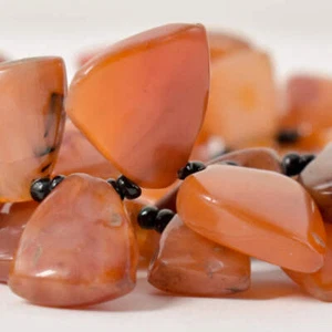 Triangular Carnelian Red Agate Stone Trade Beads 28 Inch - Picture 1 of 8