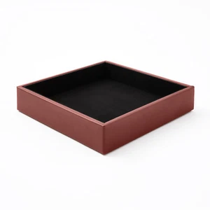 Vide Poche Cuir Rouge Bordeaux - Organiseur de Bureau Design Moderne - Foto 1 di 5