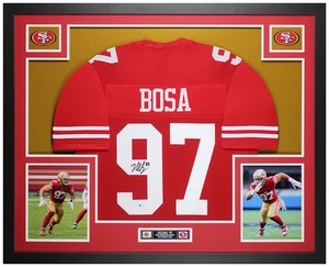 Nick Bosa Autographed & Framed Red San Francisco Jersey Auto Beckett COA - Picture 1 of 5