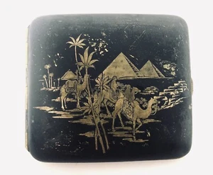 Estuche de Cigarrillo Japonés Damasceno de Colección Komal Raro Escena Egipcia Marcada K24 - Imagen 1 de 9