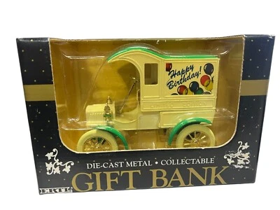 HAPPY BIRTHDAY Vtg ERTL Coin Bank Truck Die-Cast Metal 1905 Ford John Deere 1:43 - Image 1 of 4