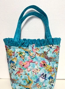NEW Handmade Tote Purse bag Dog Puppy patches blue  faffygiraffe - Picture 1 of 4