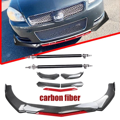 Front Bumper Lip Chin Splitter Spoiler Carbon Fiber For Chevrolet Impala 2020-00 Foto 1 de 4