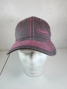 Womens Peterbuilt Motors Pink Stitching Gray Jersey Knit Cotton Adjustable Hat - Picture 1 of 6