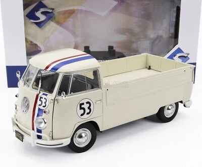 MODELLINO FURGONE STATICO DIECAST VOLKSWAGEN T1B PICK-UP HERBIE 1950 BEIGE 1/18 - Immagine 1 di 4