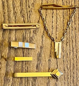 5 Vintage Assorted Men's Tie Clips - Picture 1 of 7