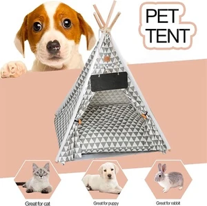 Pet Teepee, Portable Pet Tents for Small Dogs or Cats, Puppy Sweet Bed Washable - Picture 1 of 7