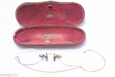 ✅ ANTIGUAS GAFAS DE LECTURA PINCH, PINCE NEZ APLICACIÓN ORO 12ct. +2 DIOP. Foto 1 de 4