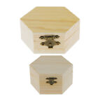 2pcs Small And Bid Unfinished Hexagonal Plain Wooden Jewelry Box Case DIY Gift