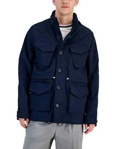 Michael Kors Men's Washed Hooded Military Field Jacket Midnight Medium - Picture 1 of 5