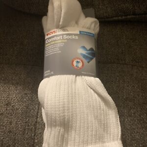 CVS Health Crew Length Unisex Comfort Socks  White L/XL