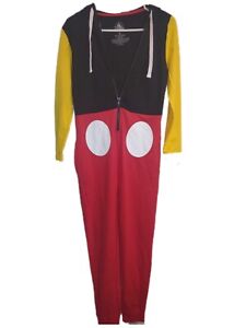 NEW Disney Parks Mickey Mouse Icon One Piece Adult Hooded Pajamas XS