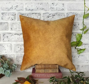 Saffron color thick velvet-baby face super soft fabric pillow cover-seat cushion - Picture 1 of 7