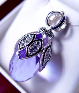 SALE! GOREGERISCHER RUSSISCHER EMAILLE EI ANHÄNGER STERLINGSILBER 925 mit AMETHYST - Bild 1 von 3