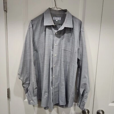 Camisa YSL Yves Saint Laurent Para Hombre Abotonada 17 1/2 34/35 Gris A Cuadros ¡Bonita! Foto 1 de 4