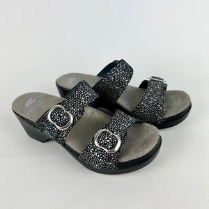 Dansko Womens Sophie Black Shagreen Dot Sandals Comfort size 38 US 7.5 8 - Picture 1 of 15