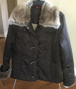 Vintage Espirit Brown Jacket with Fur Collar Size Girls XL - Picture 1 of 5