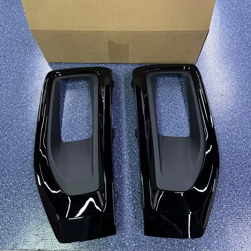 Fit GMC Yukon / Yukon XL 2015-2020 Gloss Black Front Fog Light Grille Cover Trim Foto 1 de 4