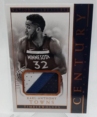 2017 National Treasures Century Materials Bronze Patch Karl Anthony Towns /25 - Image 1 of 2