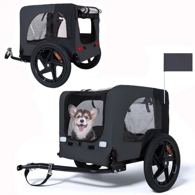 Reboque de bicicleta dobrável para animais de estimação carrinho de carga dobrável para cães para bicicleta externa - Imagem 1 de 4