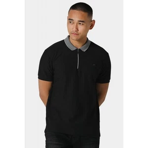 Police Fairfield Quarter Zip 'P' Emblem Metal Logo Half-Sleeve Polo T-Shirt - Picture 1 of 7
