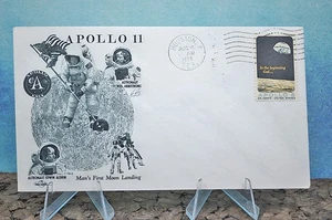 Sello y sobre de emisión del primer día - Apolo 11 Man’s First Moon Landing 1969 - Imagen 1 de 2