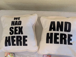 Throw Pillow - WE HAD SEX HERE AND HERE - Picture 1 of 1