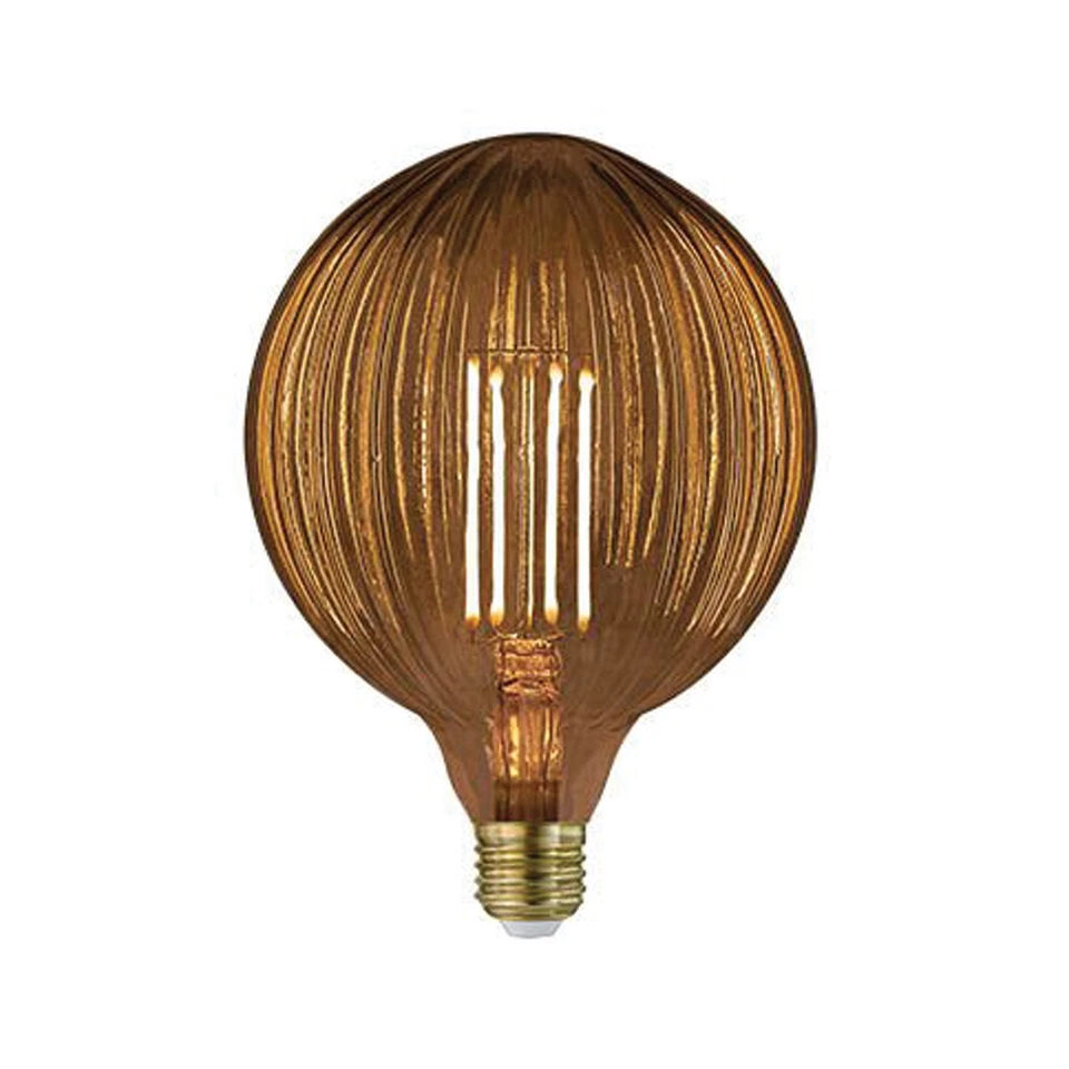TIME LED Antik Fluted Globe 4W E27 COB LED Filament Lamp (Gold) - Image 1 of 1