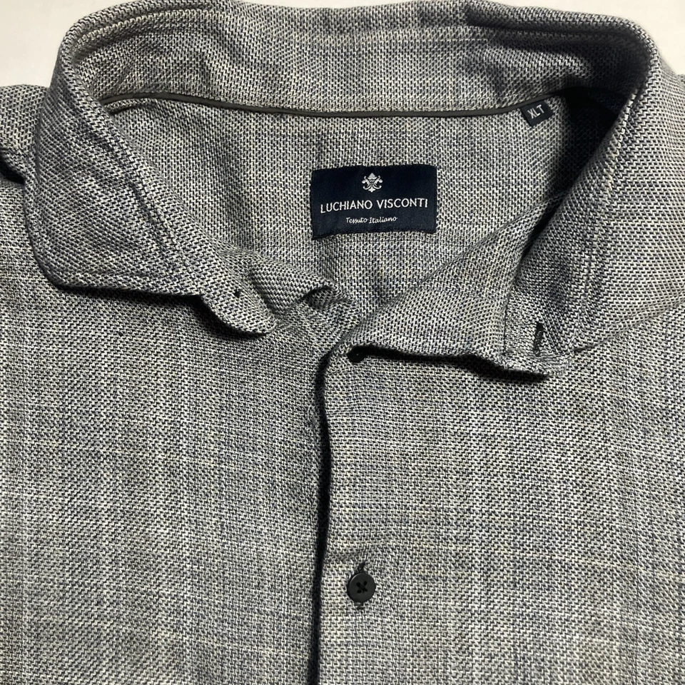 Camisa Luchiano Visconti XLT 100 % Algodón Gris Abotonada Foto 1 de 4